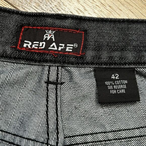 Vintage Red Ape Baggy Jeans Mens 42 x 30 Dark Gray Y2K Streetwear Skater Grunge - Picture 6 of 7